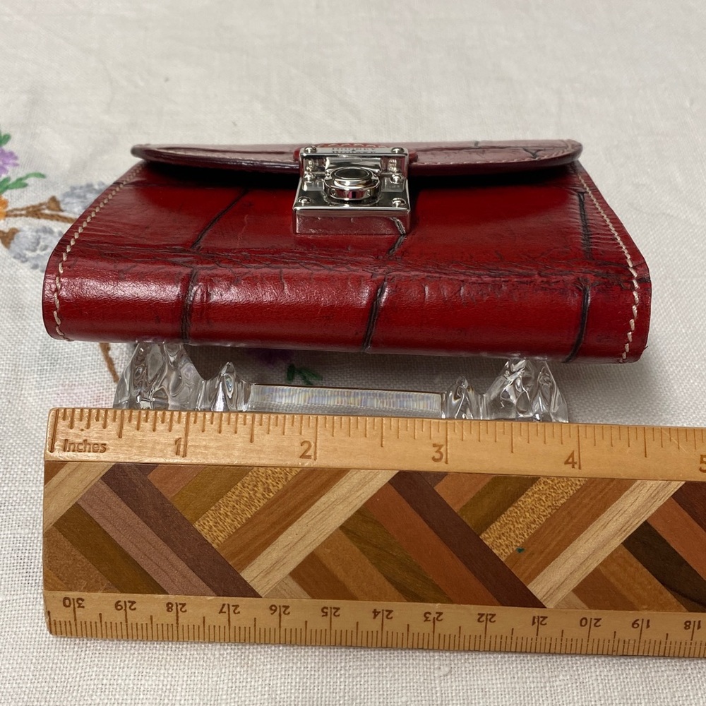 NWT Dooney & Bourke Alto Crimson Croc Embossed Leather Wallet Made in Italy 🇮🇹 - Picture 12 of 12